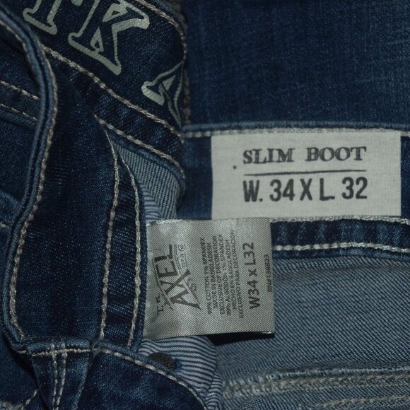 TK AXEL SLIM BOOT FIT Men's Sz 34 x 32 JEANS - LIKE NEW - Picture 2 of 7